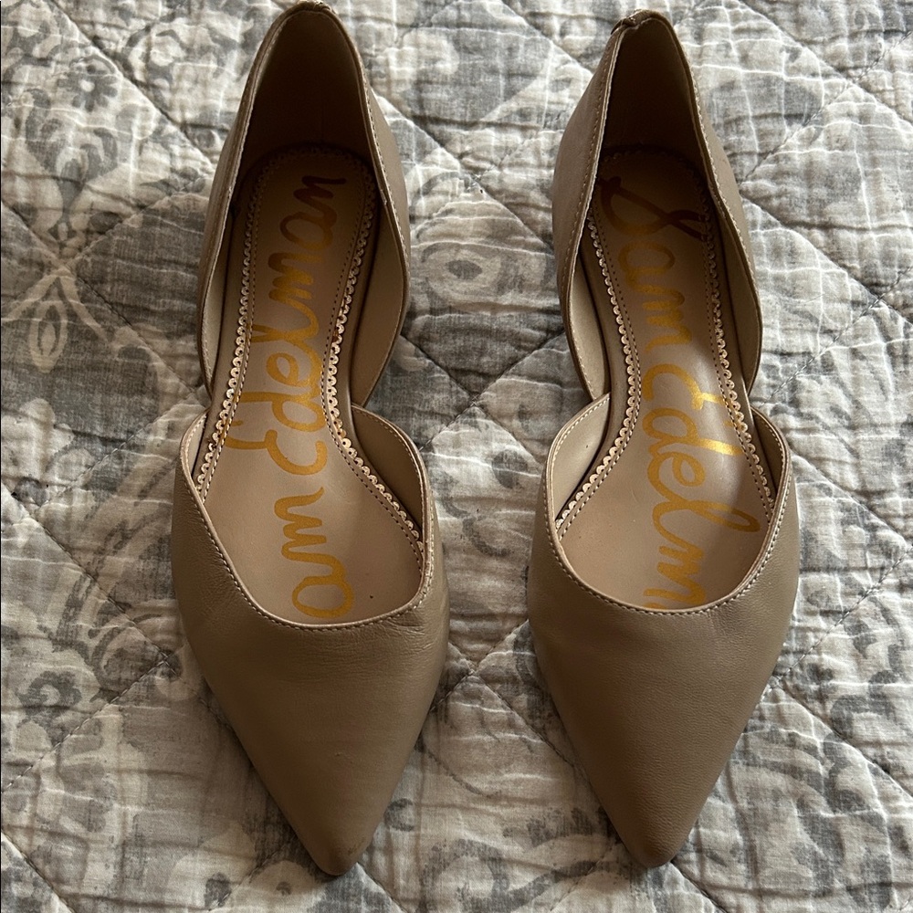 Sam Edelman Women's D’Orsay Beige Pointed Flats